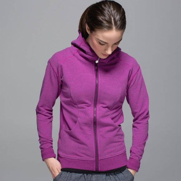 Lululemon On The Daily Hoodie Heathered Marled Ultra Violet Size 2 - Picture 12 of 14